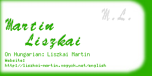martin liszkai business card